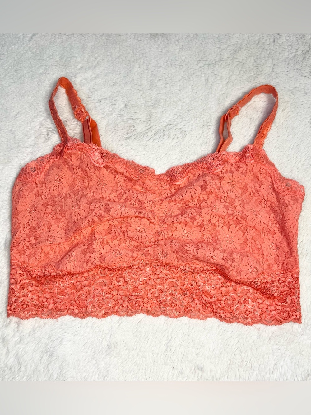 Soma Coral Lace Unlined Wireless Bra Bralette Size Large